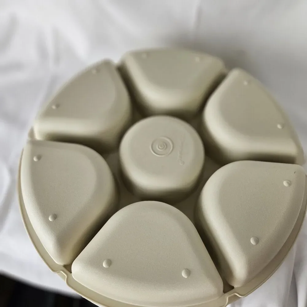 Vintage Tupperware Veggie Fruit Tray 1665 Serving Center With Lid 7 Compartment